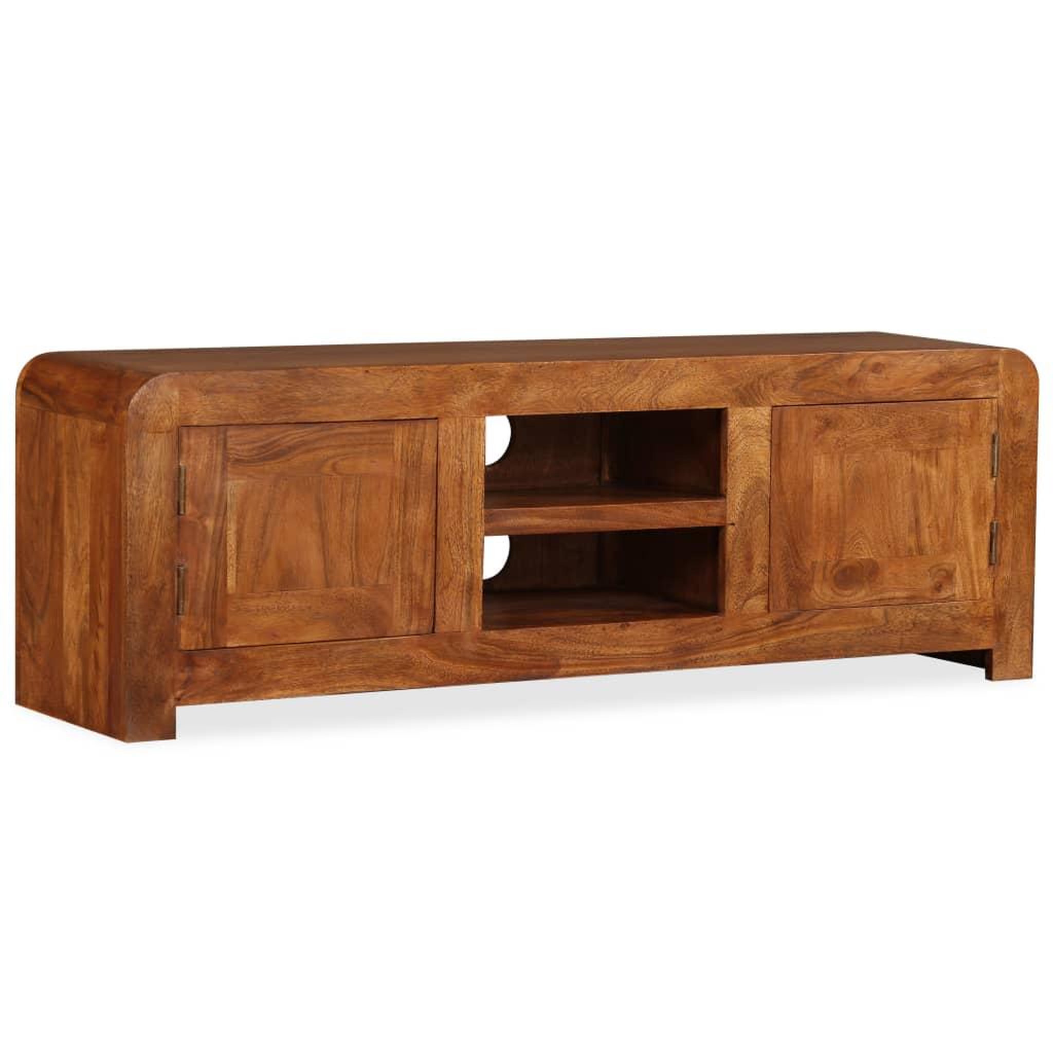 Voir la diapositive 2 : VIDAXL Meuble tv bois massif avec finition miel 120 x 30 x 40 cm