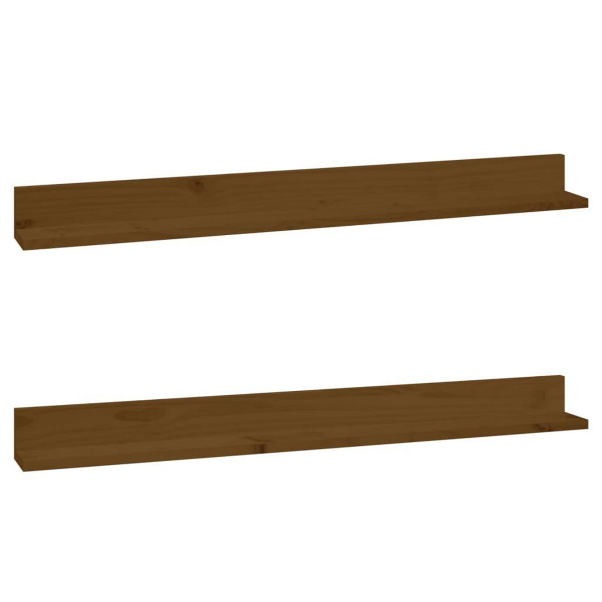 VIDAXL Etageres murales 2pcs Marron miel 110x11x9cm Bois de pin massif