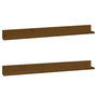 Voir la diapositive 2 : VIDAXL Etageres murales 2pcs Marron miel 110x11x9cm Bois de pin massif