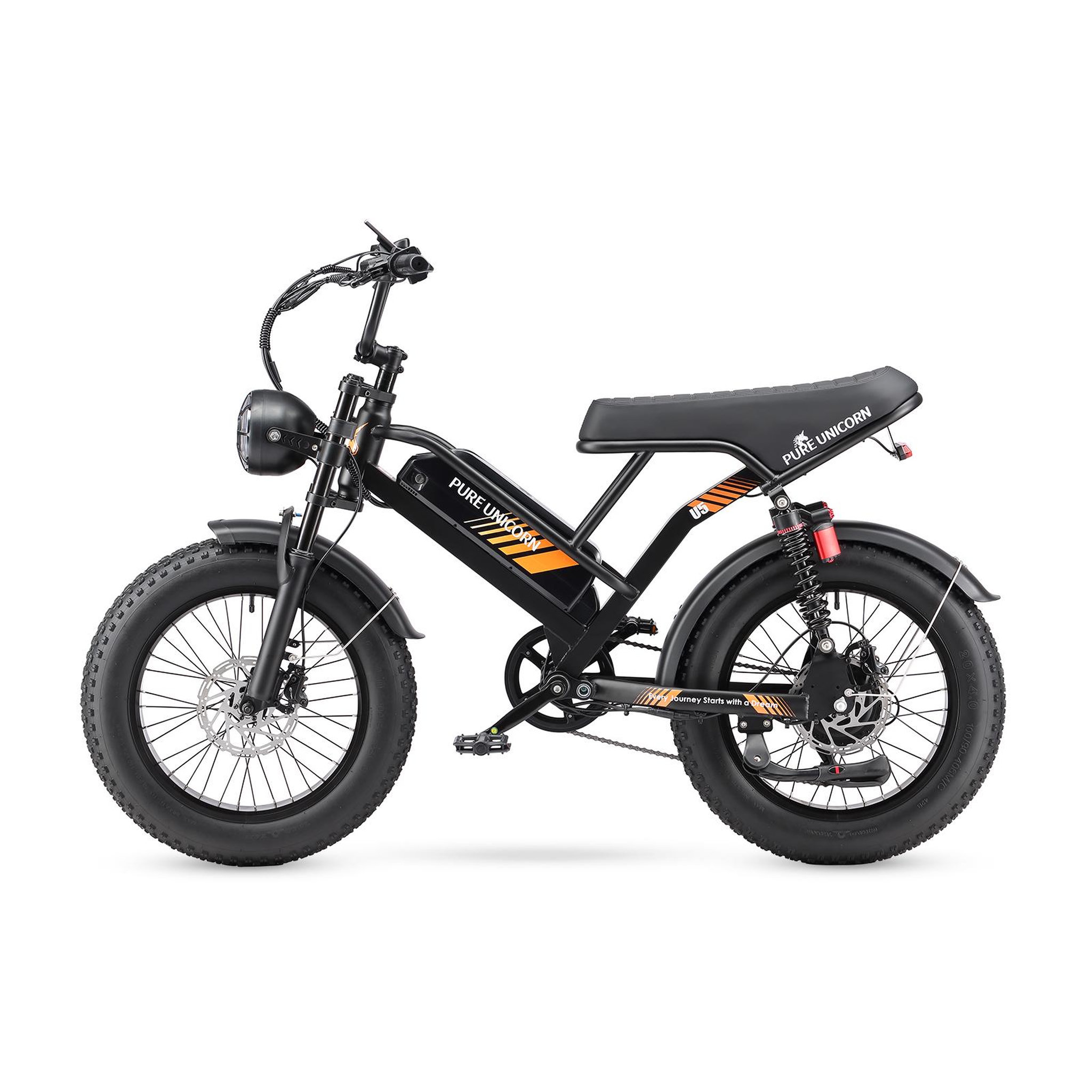 Voir la diapositive 4 : PURE UNICORN Vélo électrique PURE UNICORN U5 20 , 1 000 W, 19,2 Ah, style moto, noir