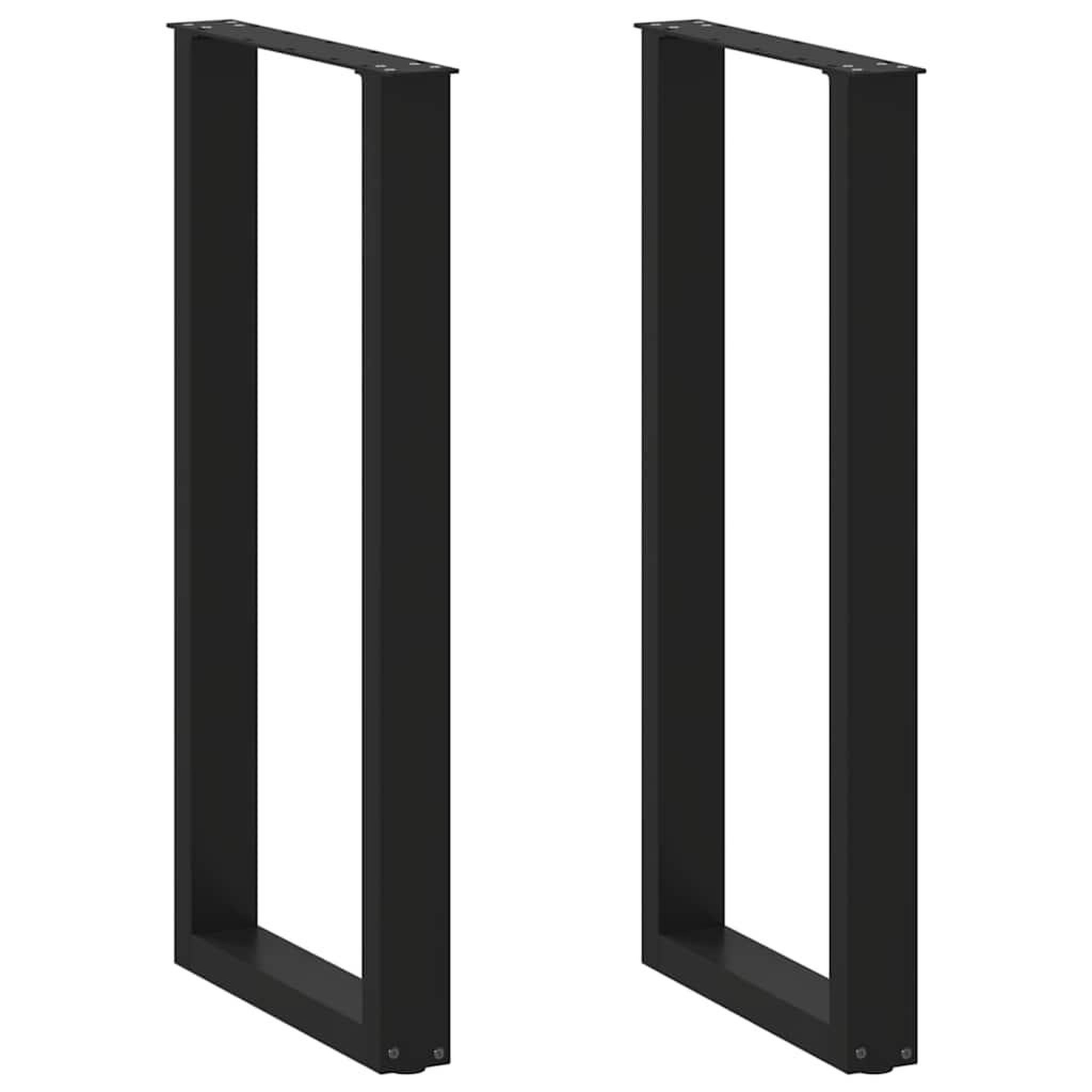 VIDAXL Pieds de table basse forme de U 2 pcs noir 40x(100-101)cm acier