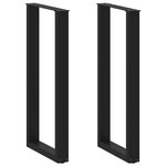 VIDAXL Pieds de table basse forme de U 2 pcs noir 40x(100-101)cm acier