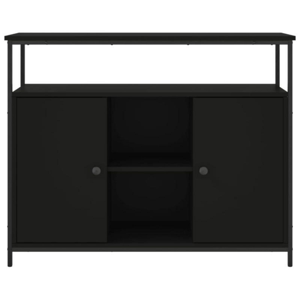VIDAXL Buffet noir 100x35x80 cm bois d ingénierie