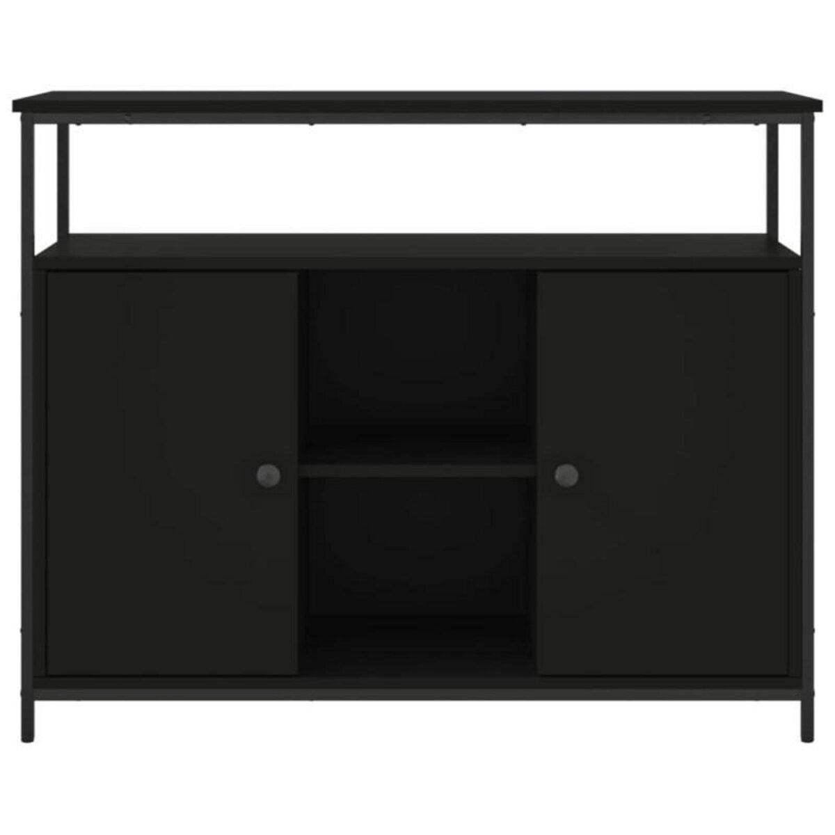VIDAXL Buffet noir 100x35x80 cm bois d ingénierie