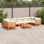 Voir la diapositive 3 : VIDAXL Salon de jardin 8 pcs avec coussins marron cire bois pin massif