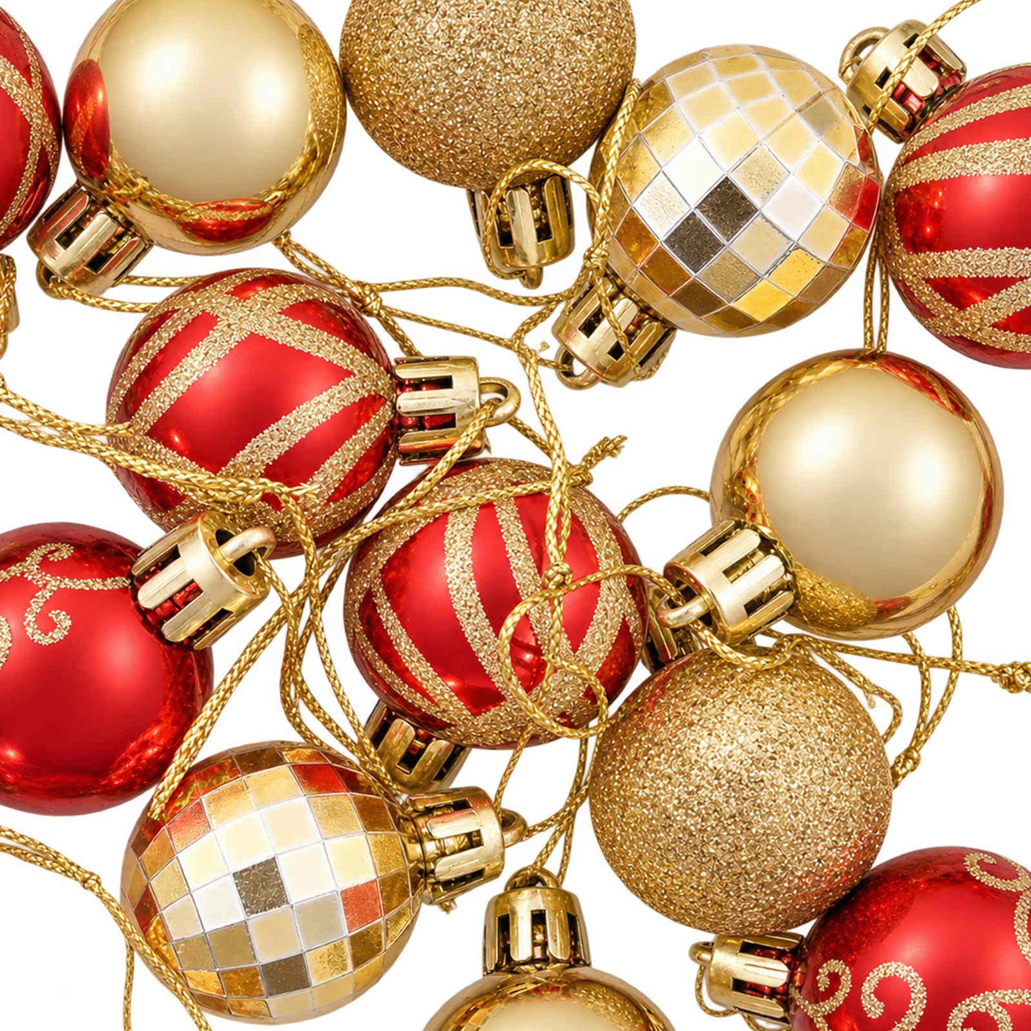 Voir la diapositive 6 : VIDAXL Ensemble de boules de Noël 72 pc Or et rouge Diam. 3 cm
