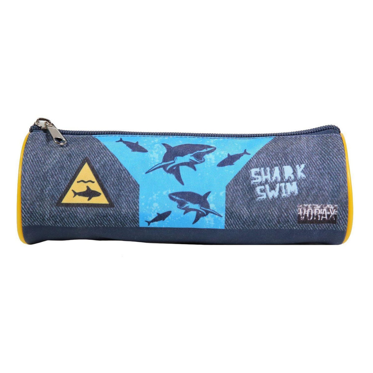 Bagtrotter BAGTROTTER Trousse scolaire ronde Vorax Bleue Requins
