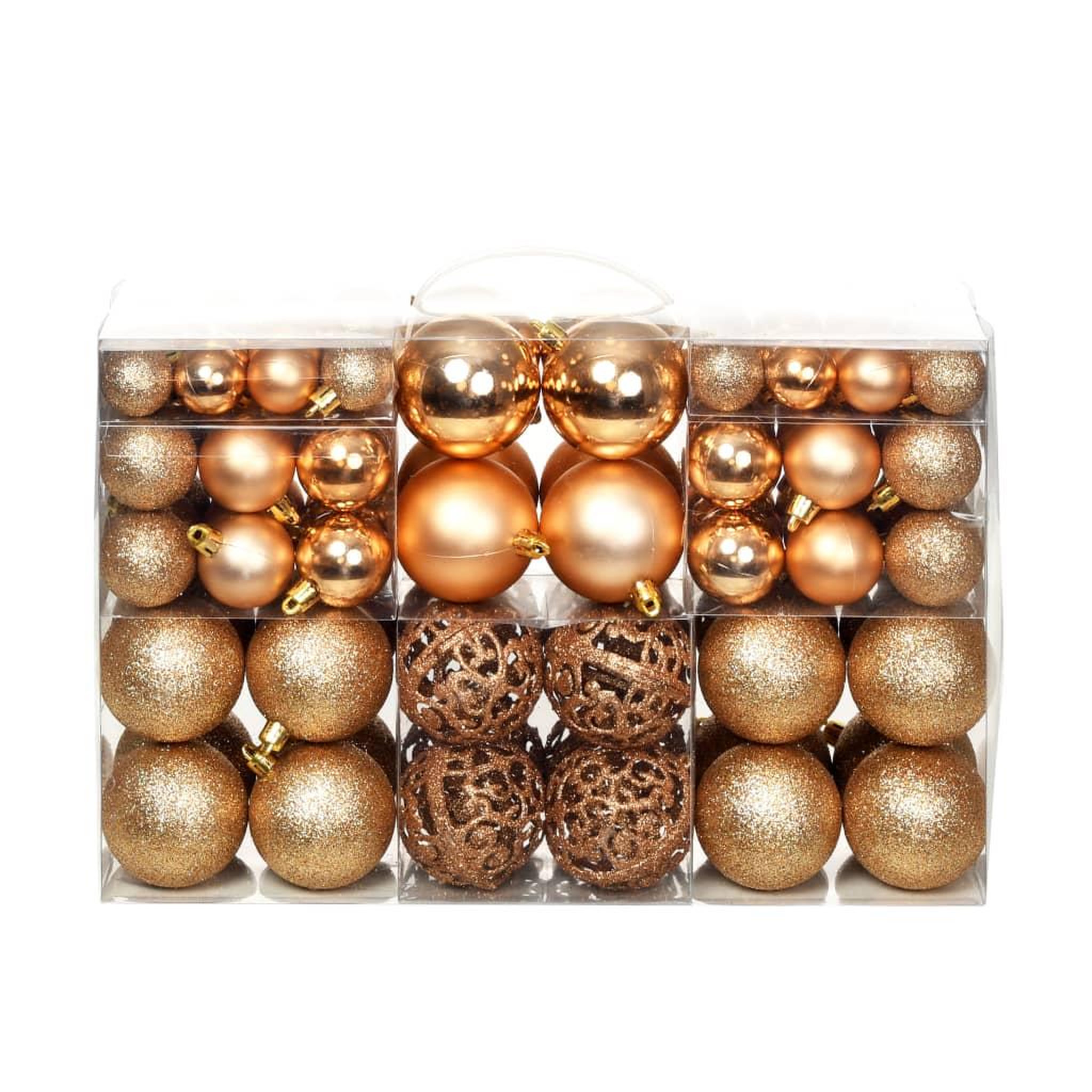 Voir la diapositive 1 : VIDAXL Ensemble de boules de Noël 100 pcs 3/4/6 cm Rose/Dore