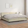 VIDAXL Sommier a lattes de lit avec matelas Creme 200x200cm Similicuir