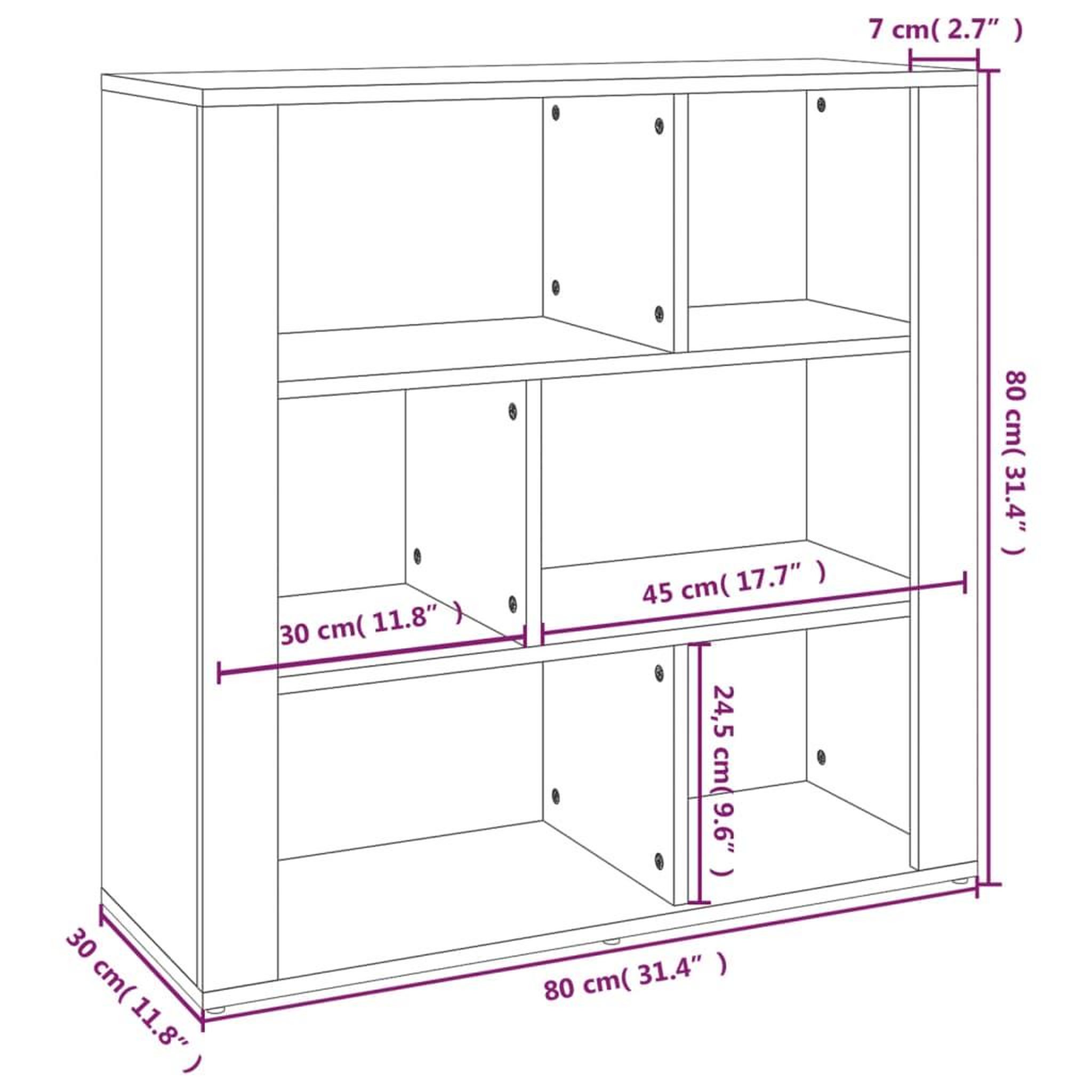 Voir la diapositive 6 : VIDAXL Buffet Chene fume 80x30x80 cm Bois d'ingenierie
