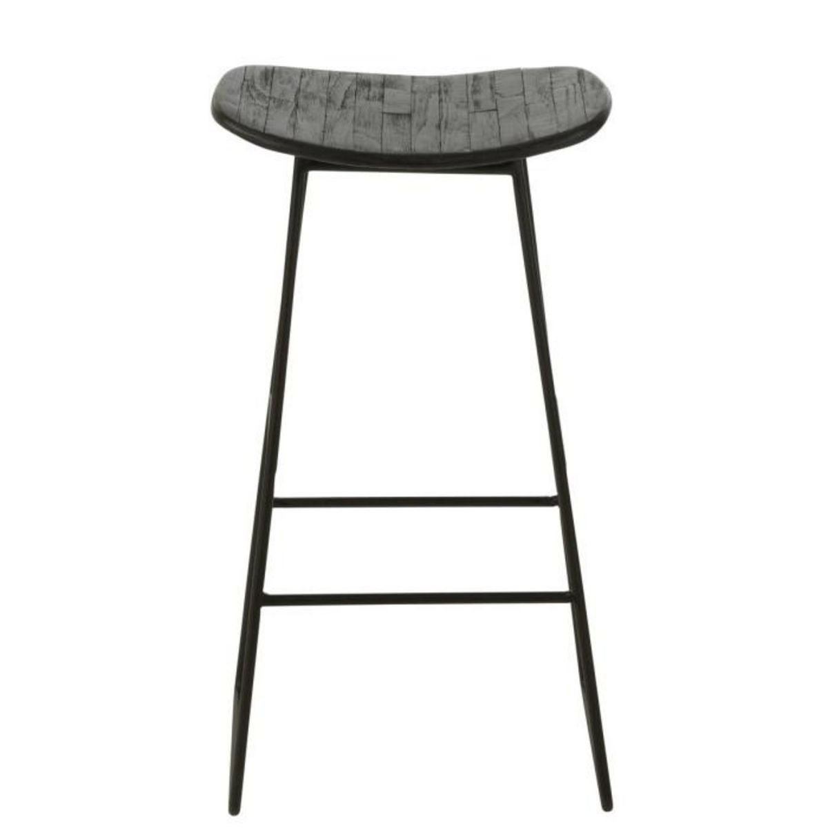 Paris Prix Tabouret de Bar en Bois  Teck  74cm Noir
