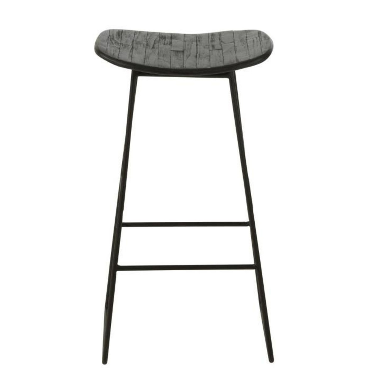 Paris Prix Tabouret de Bar en Bois  Teck  74cm Noir
