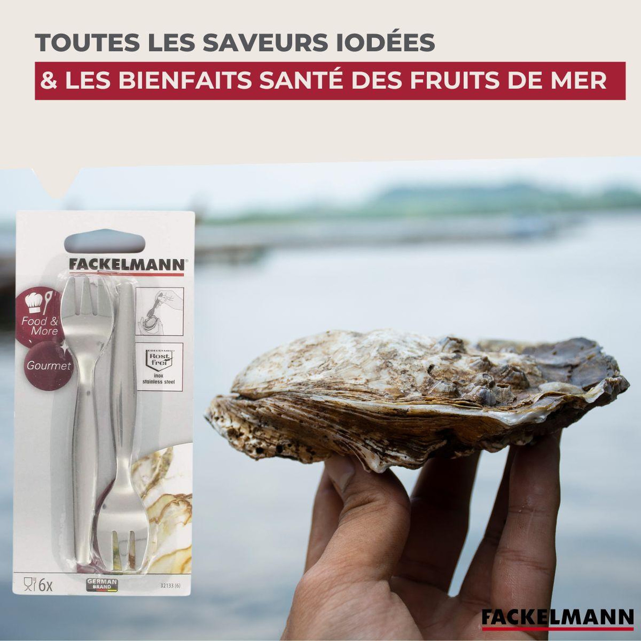 Voir la diapositive 4 : Fackelmann Lot de 6 fourchettes à huîtres 12,5 cm fackelmann
