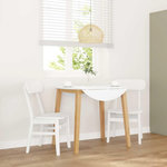 VIDAXL Chaises a manger 2 pcs blanc bois massif caoutchouc