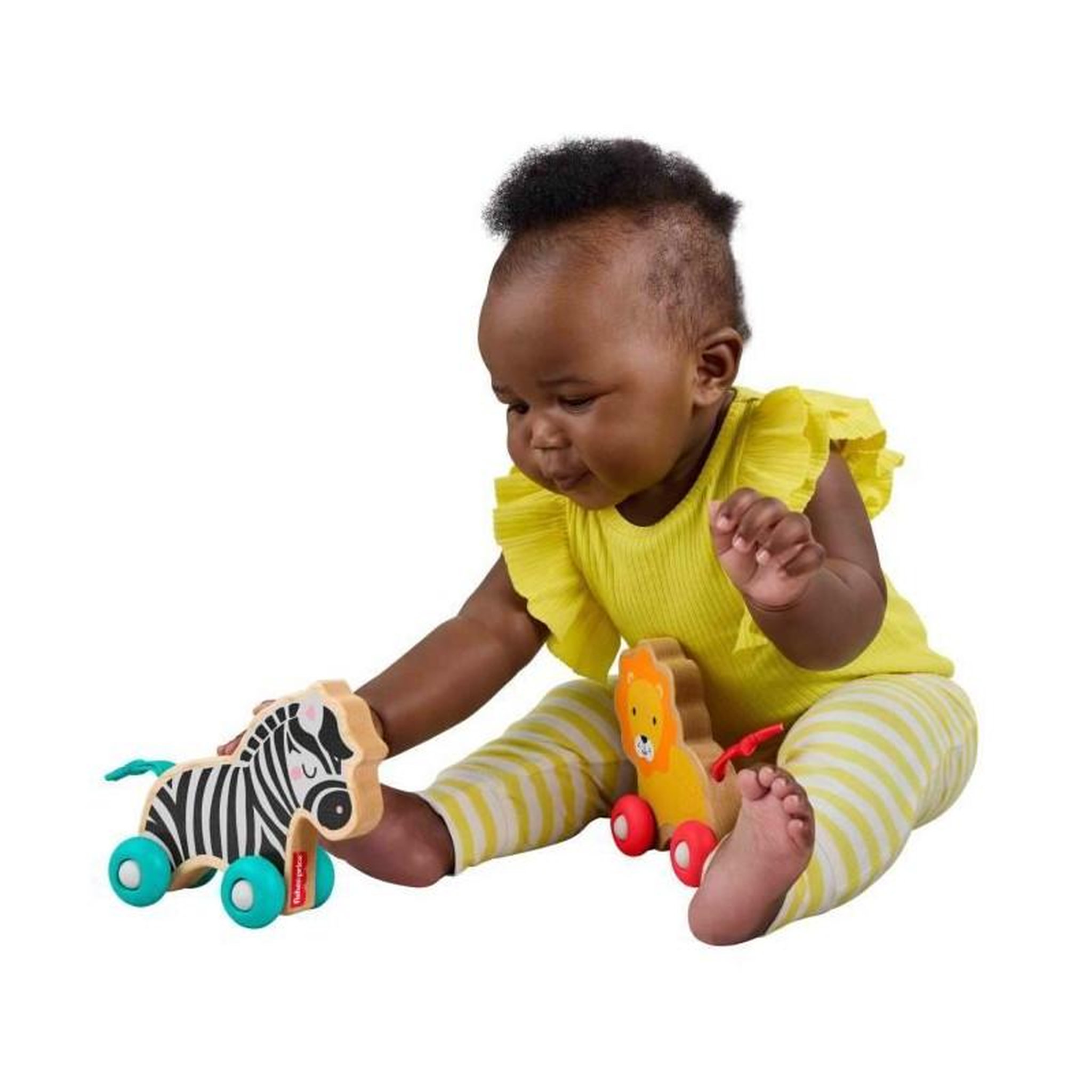 Voir la diapositive 5 : Fischer Jouets en bois Fisher-Price Animaux à pousser multicolores