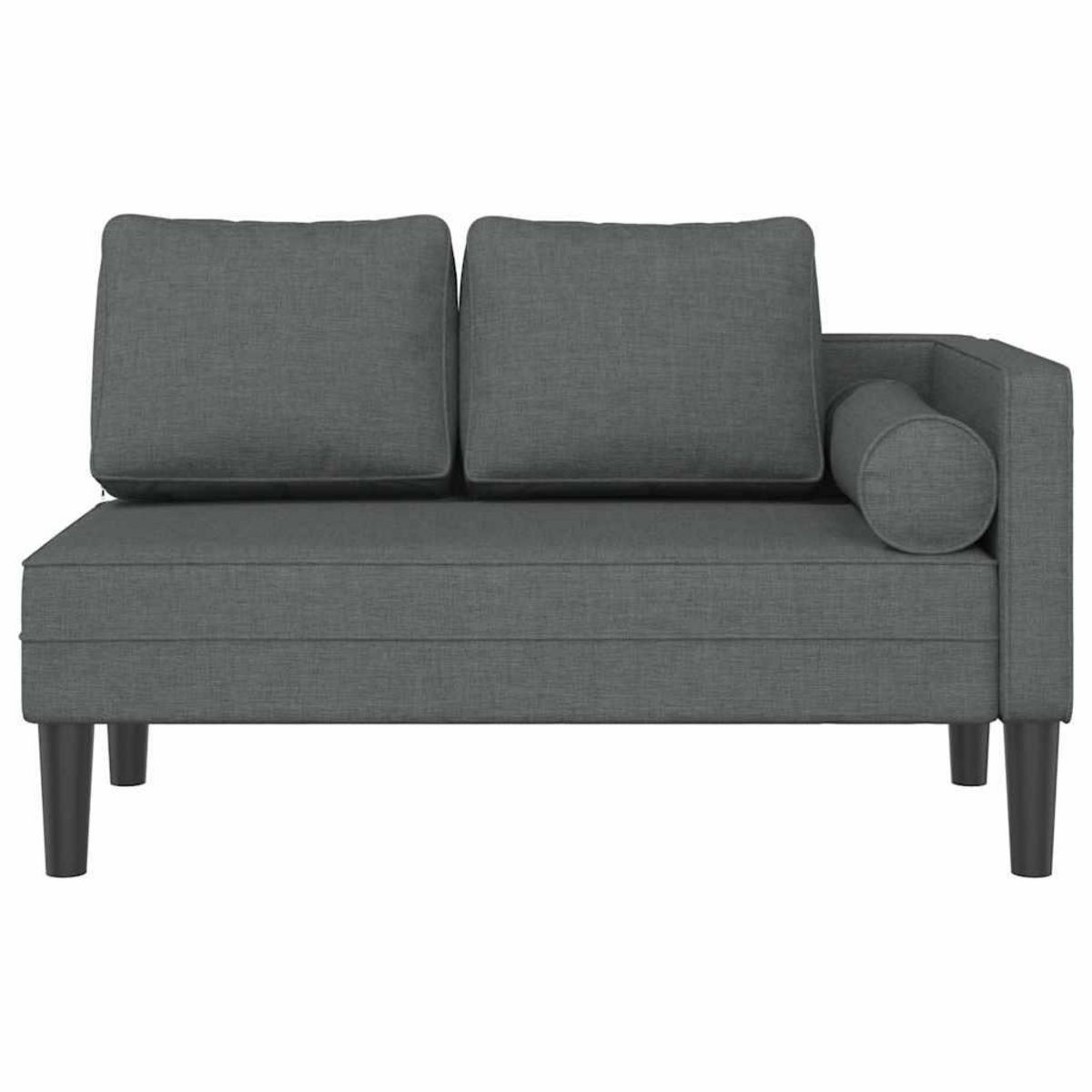 VIDAXL Chaise longue avec coussins gris fonce tissu