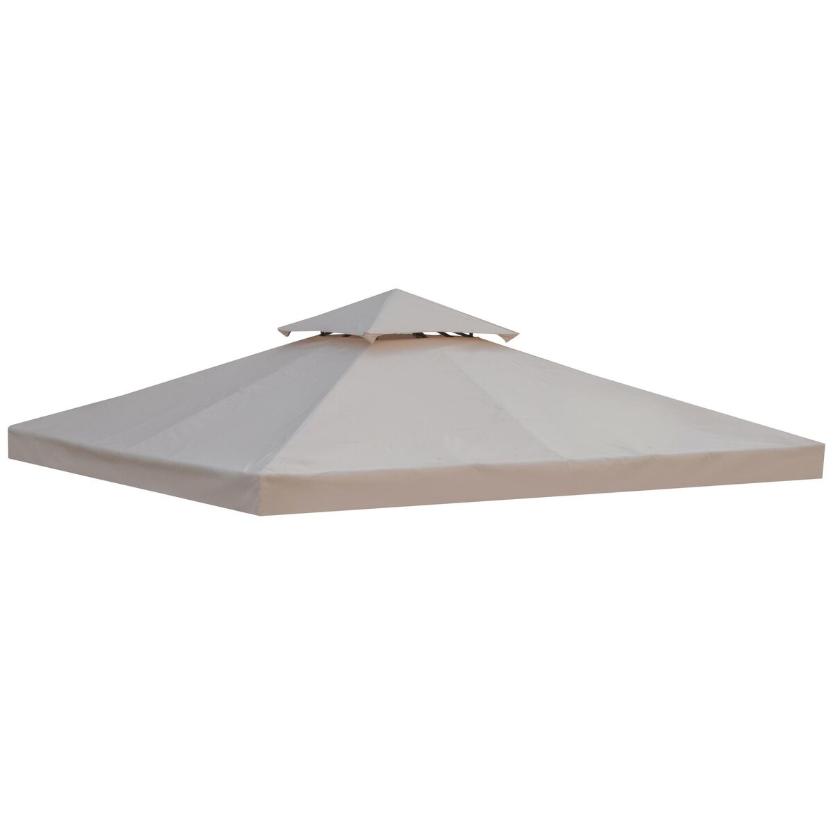 OUTSUNNY Toile de rechange pour pavillon tonnelle tente 3 x 3 m polyester haute densité 180 g/m² beige