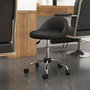 Voir la diapositive 2 : HOMCOM Tabouret à roulettes tabouret de travail pivotant 360° réglable noir