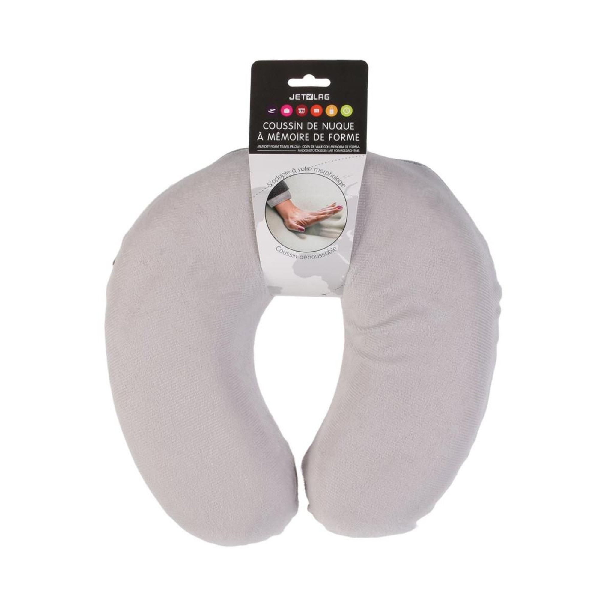 Voir la diapositive 4 : Paris Prix Coussin de Nuque Mémoire de Forme  Lag  29cm Gris