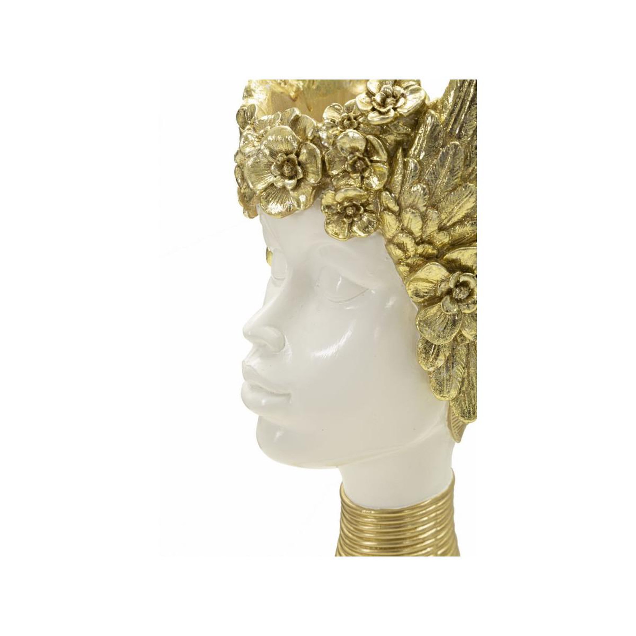 Voir la diapositive 4 : Paris Prix Statuette buste femme  athena  38cm blanc & or