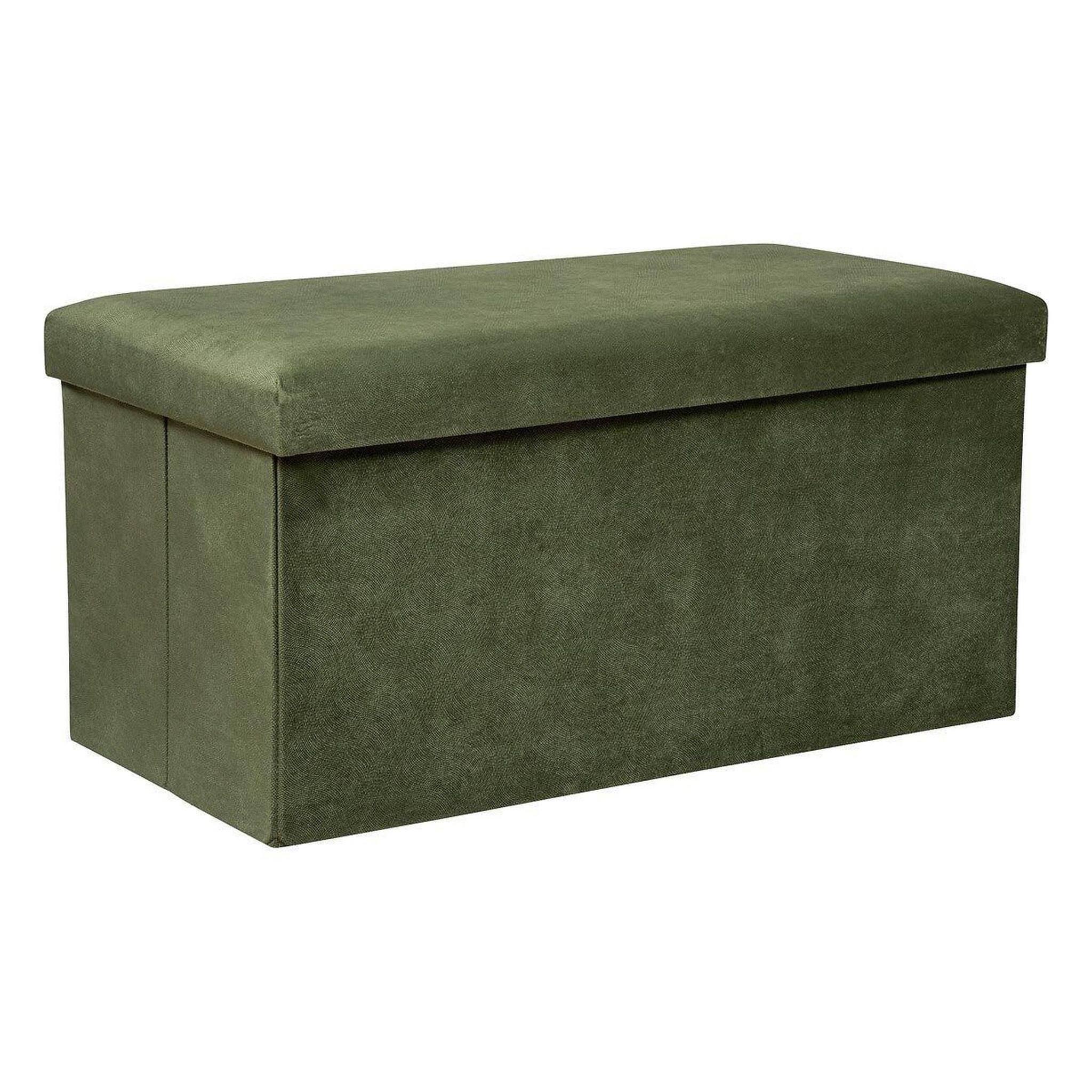 ATMOSPHERA Banquette coffre pliable en velours  lilou  76cm kaki