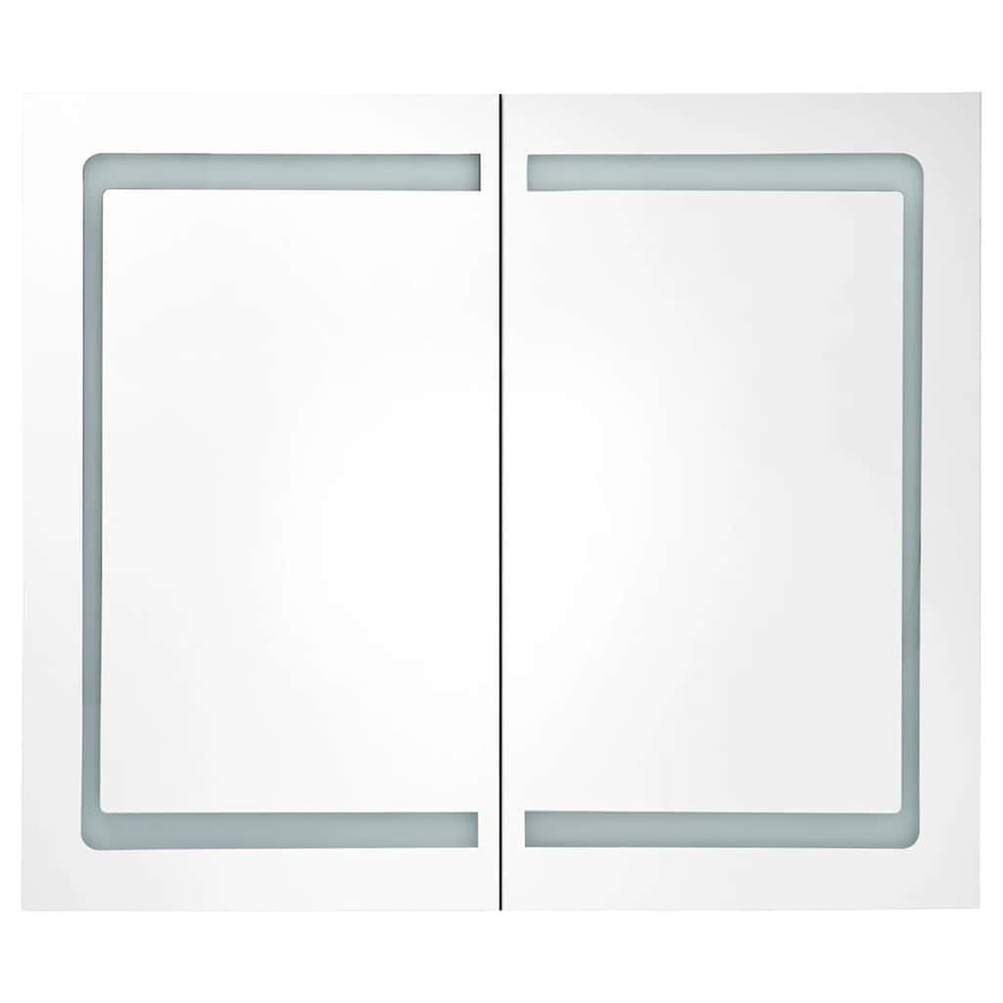 Voir la diapositive 4 : VIDAXL Armoire de salle de bain a miroir led 80x12,2x68 cm