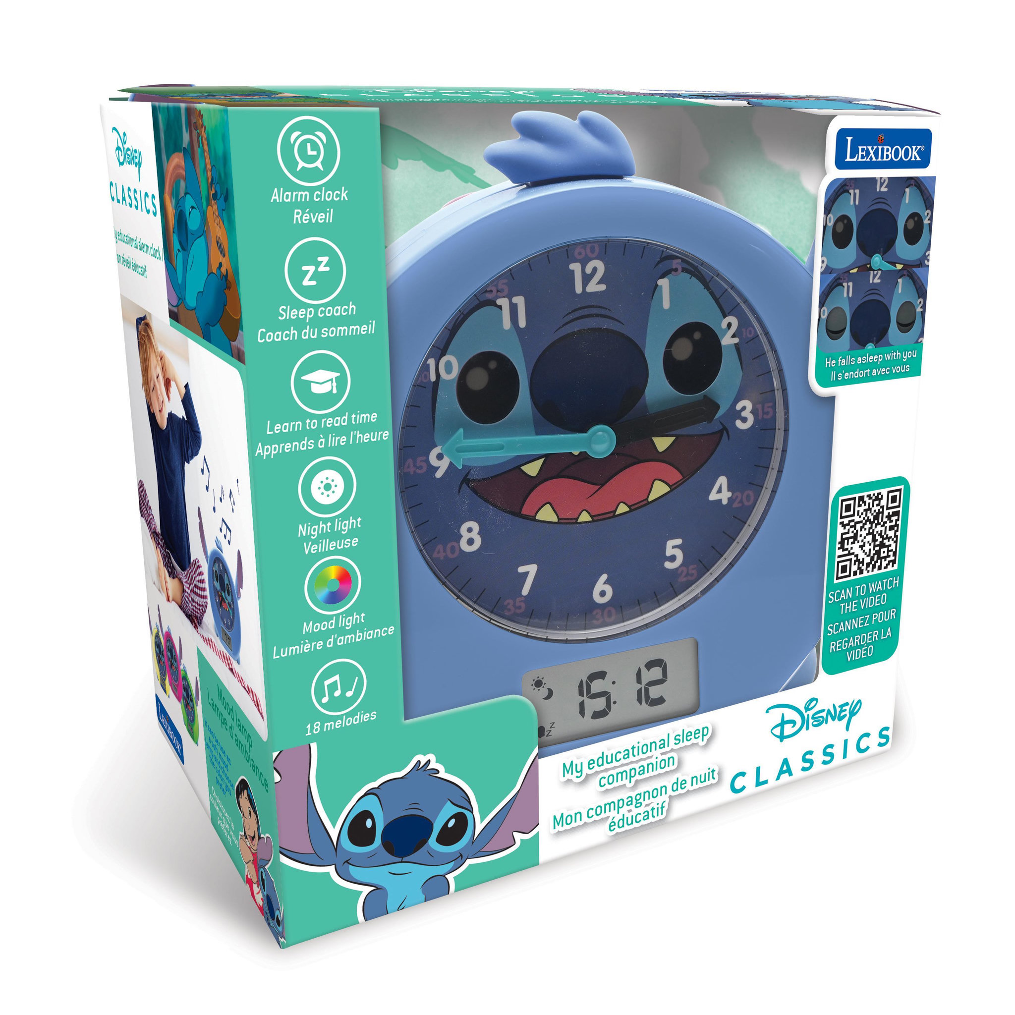 Voir la diapositive 3 : Lexibook Mon Compagnon de Nuit Éducatif Stitch