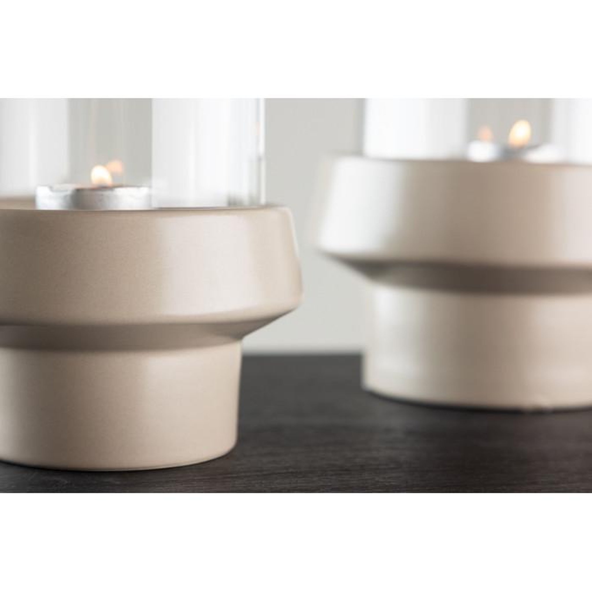 Voir la diapositive 3 : Paris Prix Lanterne en Verre  Davida  20cm Beige