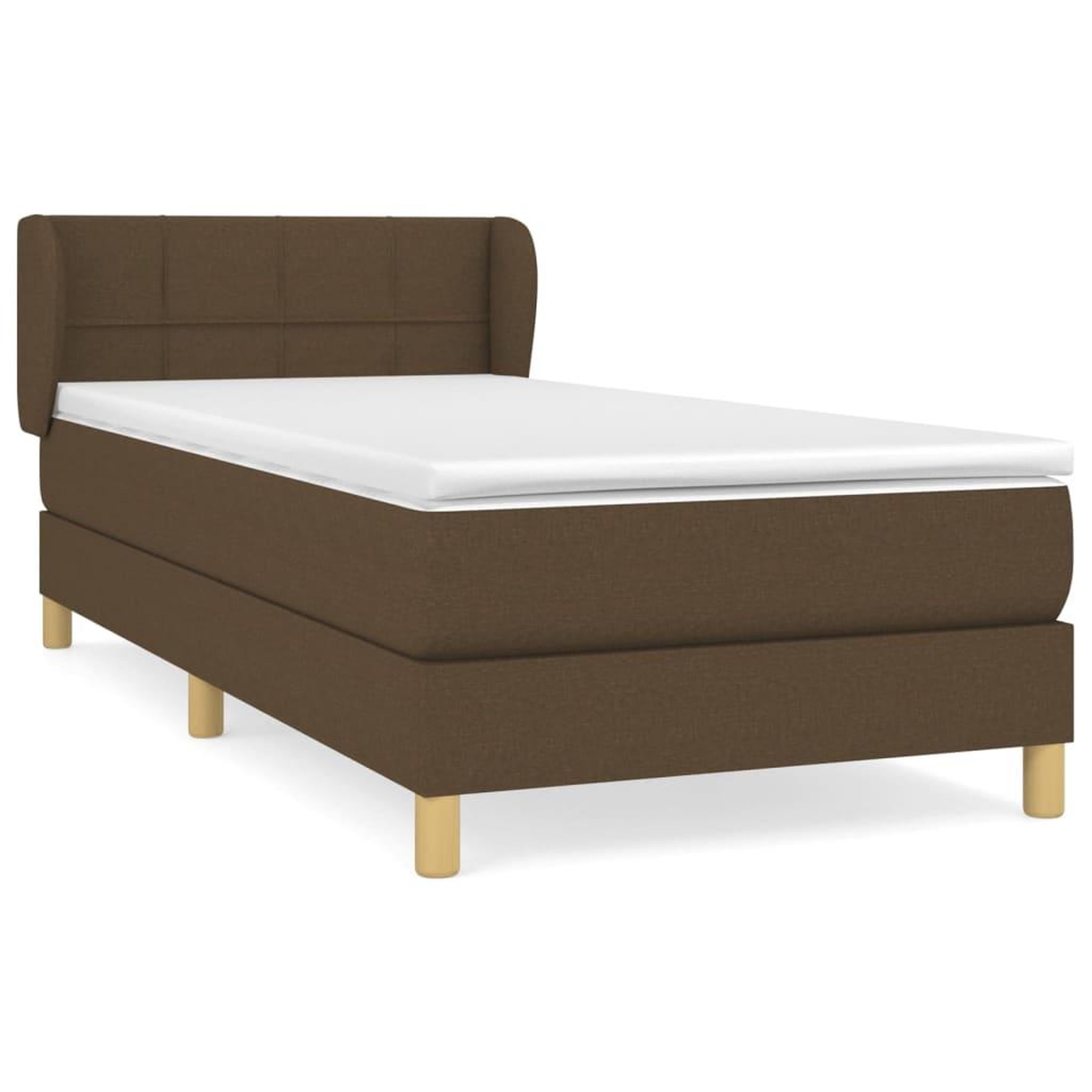 Voir la diapositive 2 : VIDAXL Sommier a lattes de lit avec matelas Marron fonce 80x200 cm
