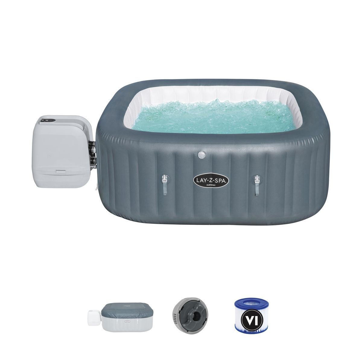 BESTWAY Spa gonflable carré 4-6 places Hawaii Hydrojet Pro