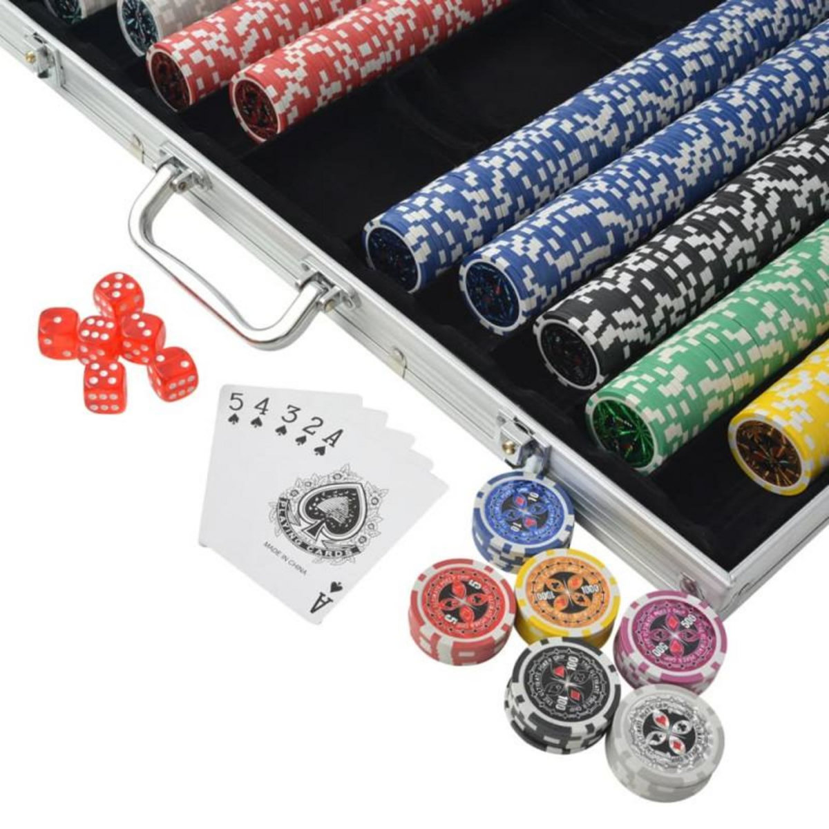 VIDAXL Jeu de poker avec 1000 jetons Laser Aluminium