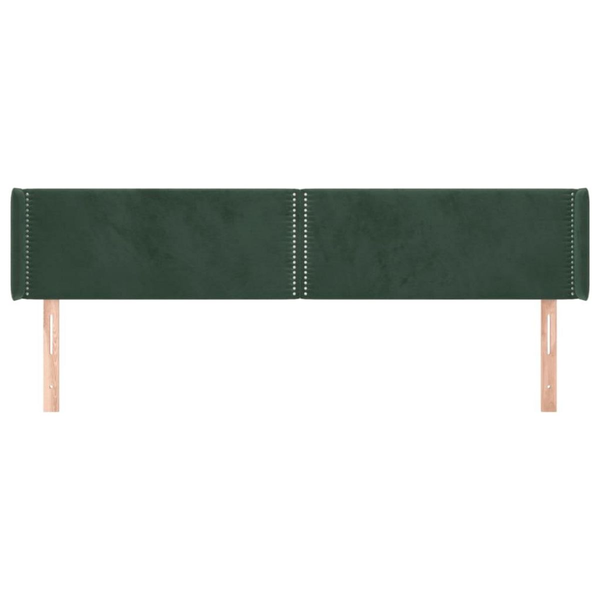 VIDAXL Tete de lit avec oreilles Vert fonce 203x16x78/88 cm Velours