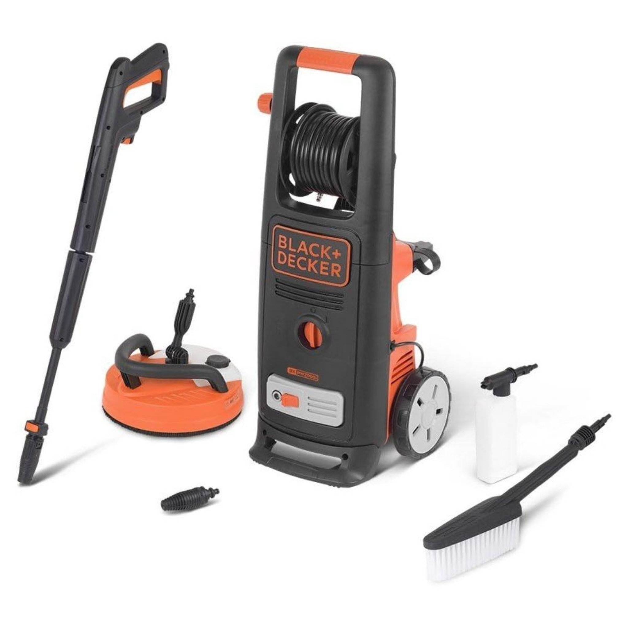 Black et Decker Nettoyeur Haute Pression 2000W 140 Bar 440 L/h Patio cleaner et brosse fixe Black+Decker
