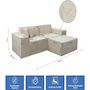 Voir la diapositive 3 : Habitat et Jardin Canapé droit modulable avec ottoman en tissu texturé  Lusso  - 3 places - Beige
