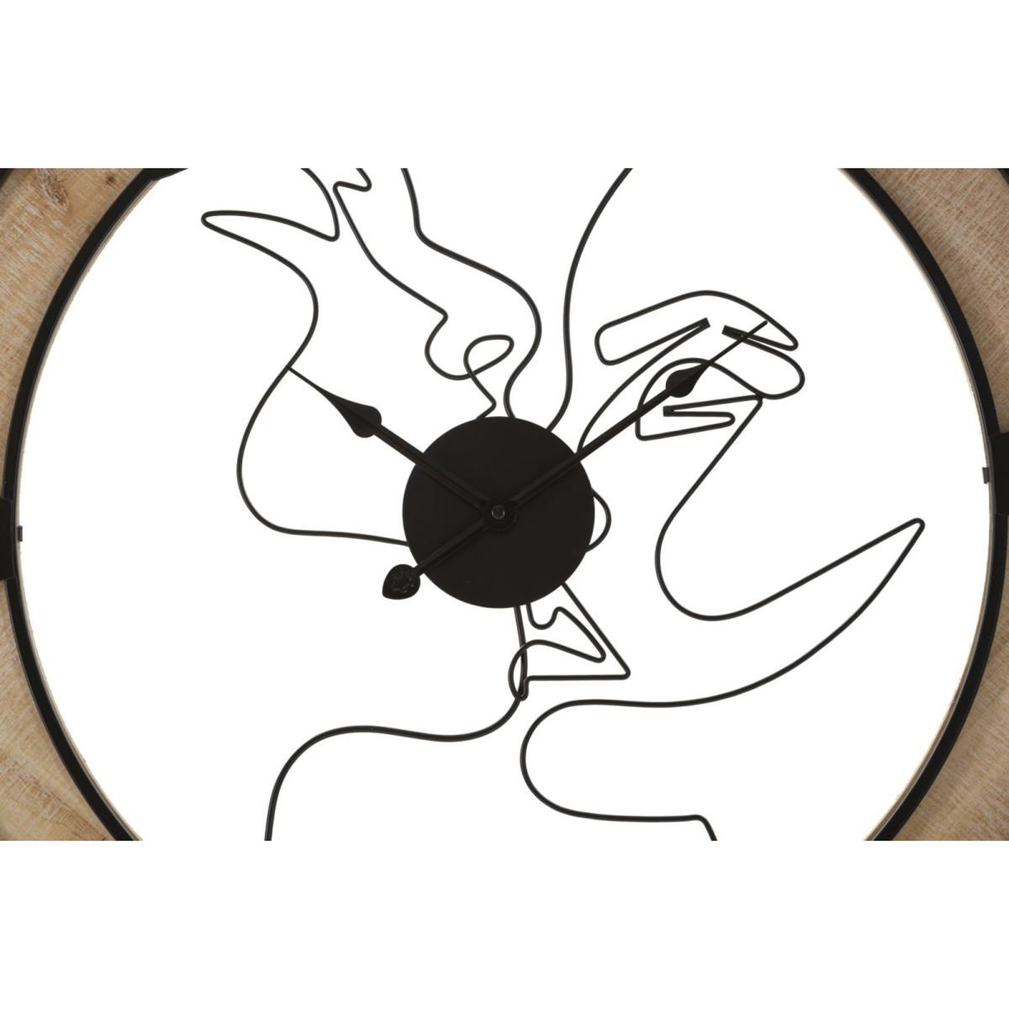 Voir la diapositive 2 : Paris Prix Horloge murale en métal  couple  60cm naturel & noir