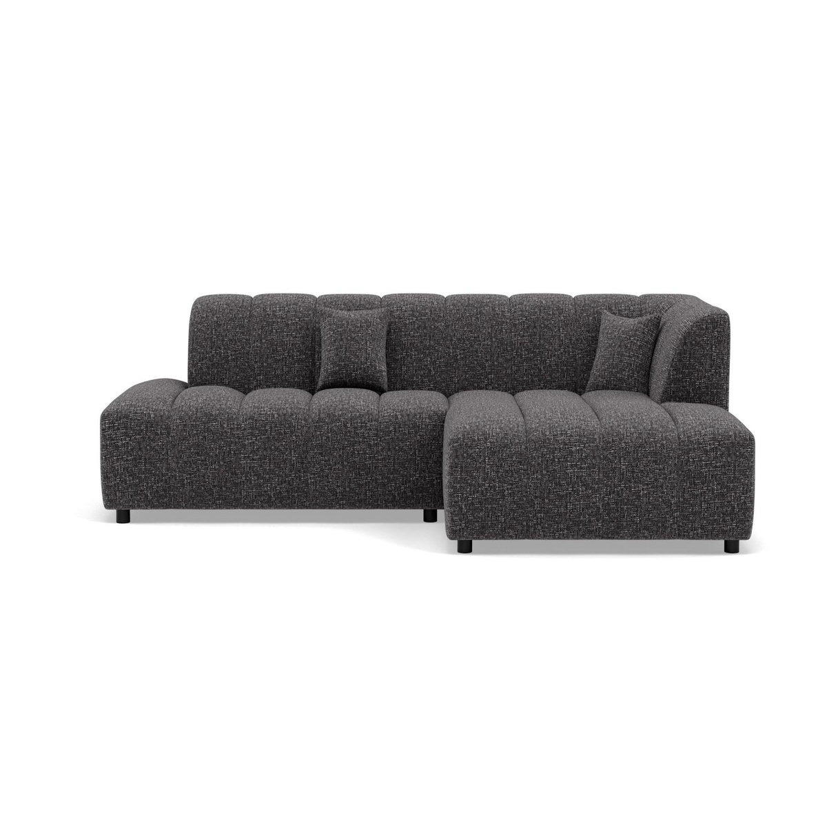 LISA DESIGN Curtis - canapé d'angle droit 4 places sans accoudoir en tissu texturé
