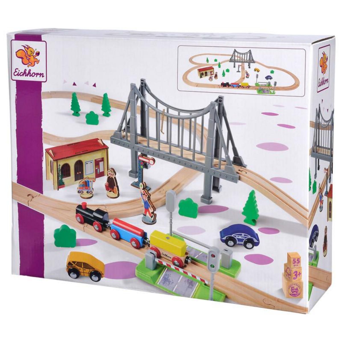 Eichhorn Eichhorn Train Track with Bridge Playset, 55dlg. 100006204