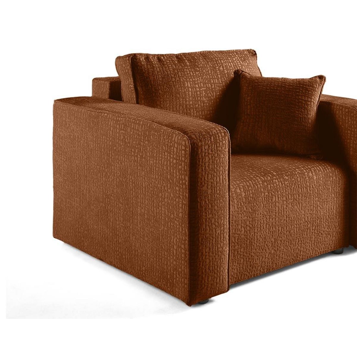 BEST MOBILIER Topaze - fauteuil - en tissu velours relief