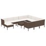 Voir la diapositive 2 : VIDAXL Salon de jardin 12 pcs avec coussins Resine tressee Marron