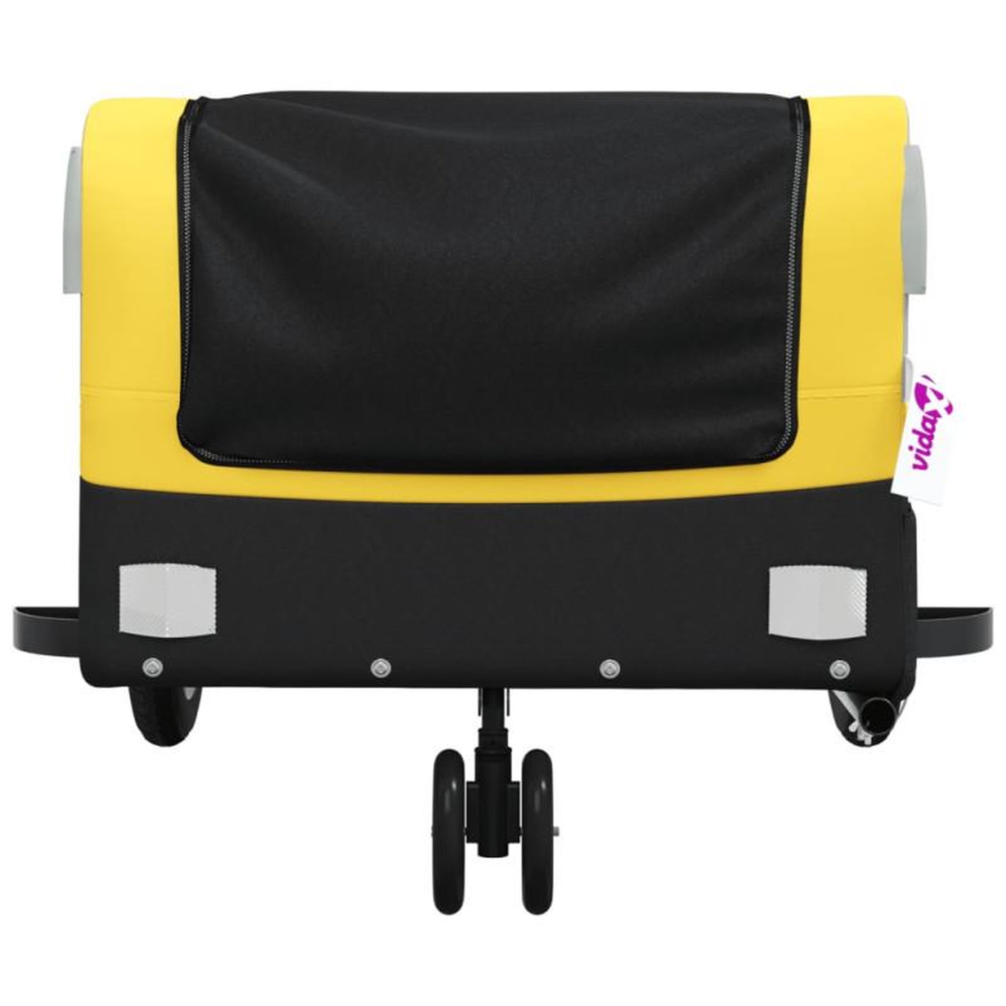 Voir la diapositive 6 : VIDAXL Remorque de vélo noir et jaune 30 kg fer
