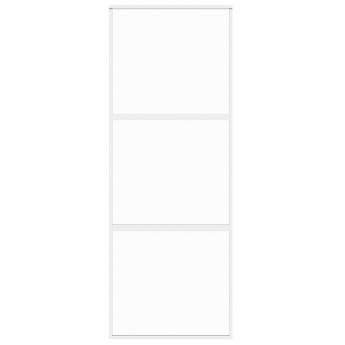 VIDAXL Porte coulissante blanc 76x205 cm verre trempe aluminium