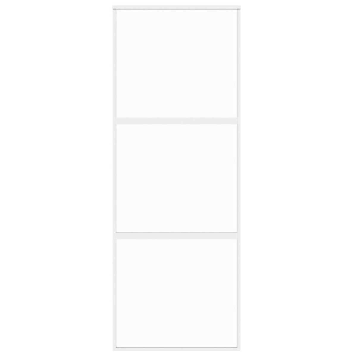 VIDAXL Porte coulissante blanc 76x205 cm verre trempe aluminium