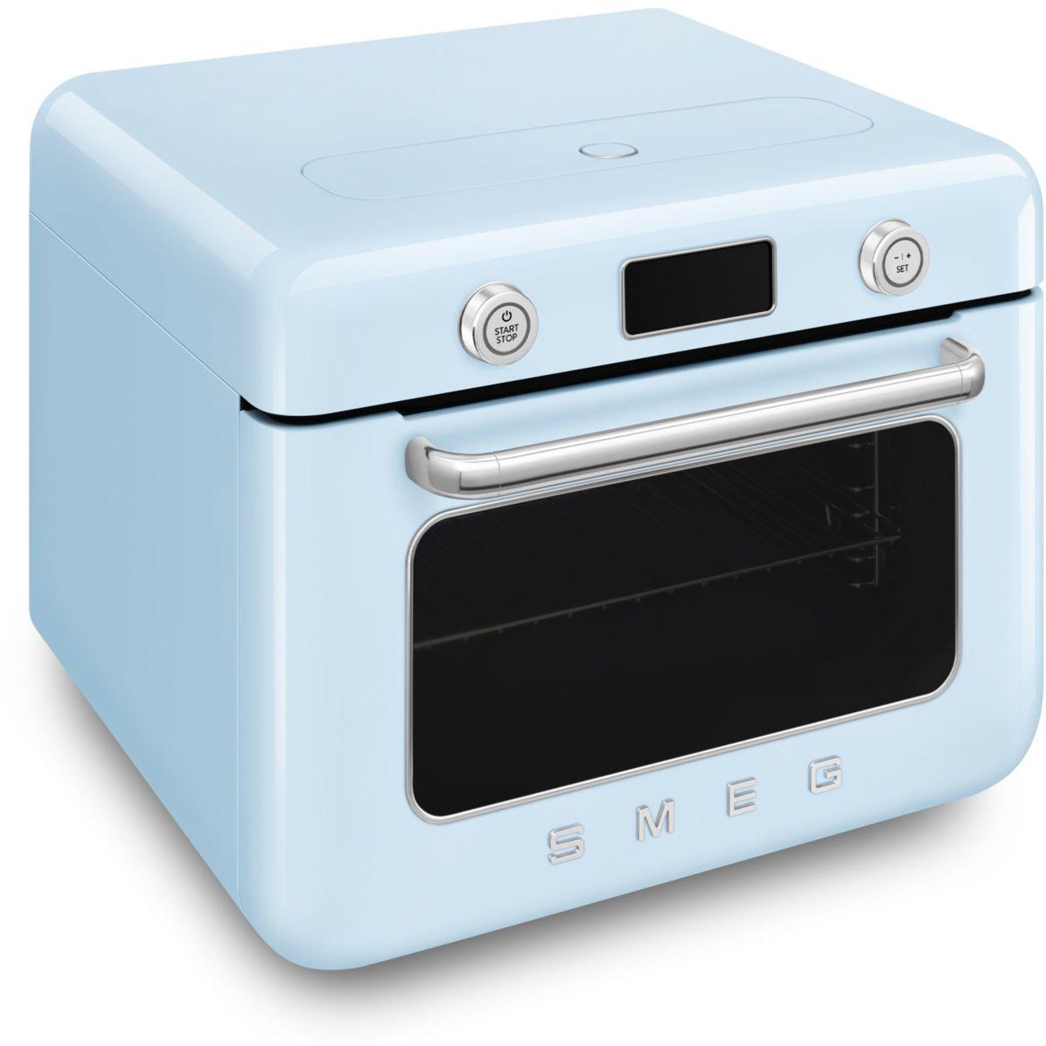 Voir la diapositive 3 : SMEG Mini four combiné vapeur 1800w bleu azur - COF01PBEU
