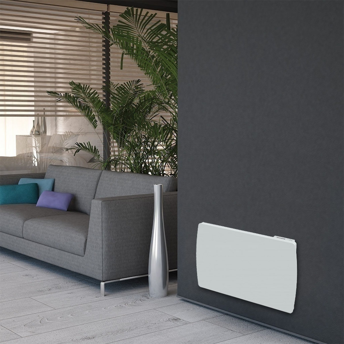 CARRERA Radiateur électrique 1000W à inertie céramique en verre blanc - Lotus - JARPA