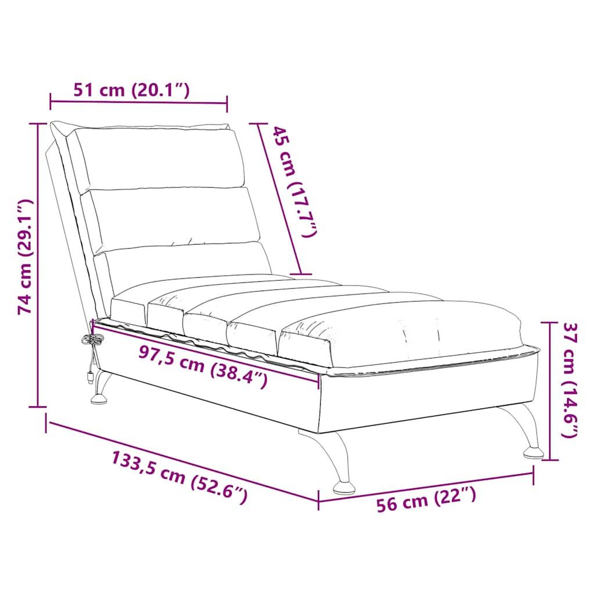 Voir la diapositive 6 : VIDAXL Chaise longue de massage avec coussins marron tissu
