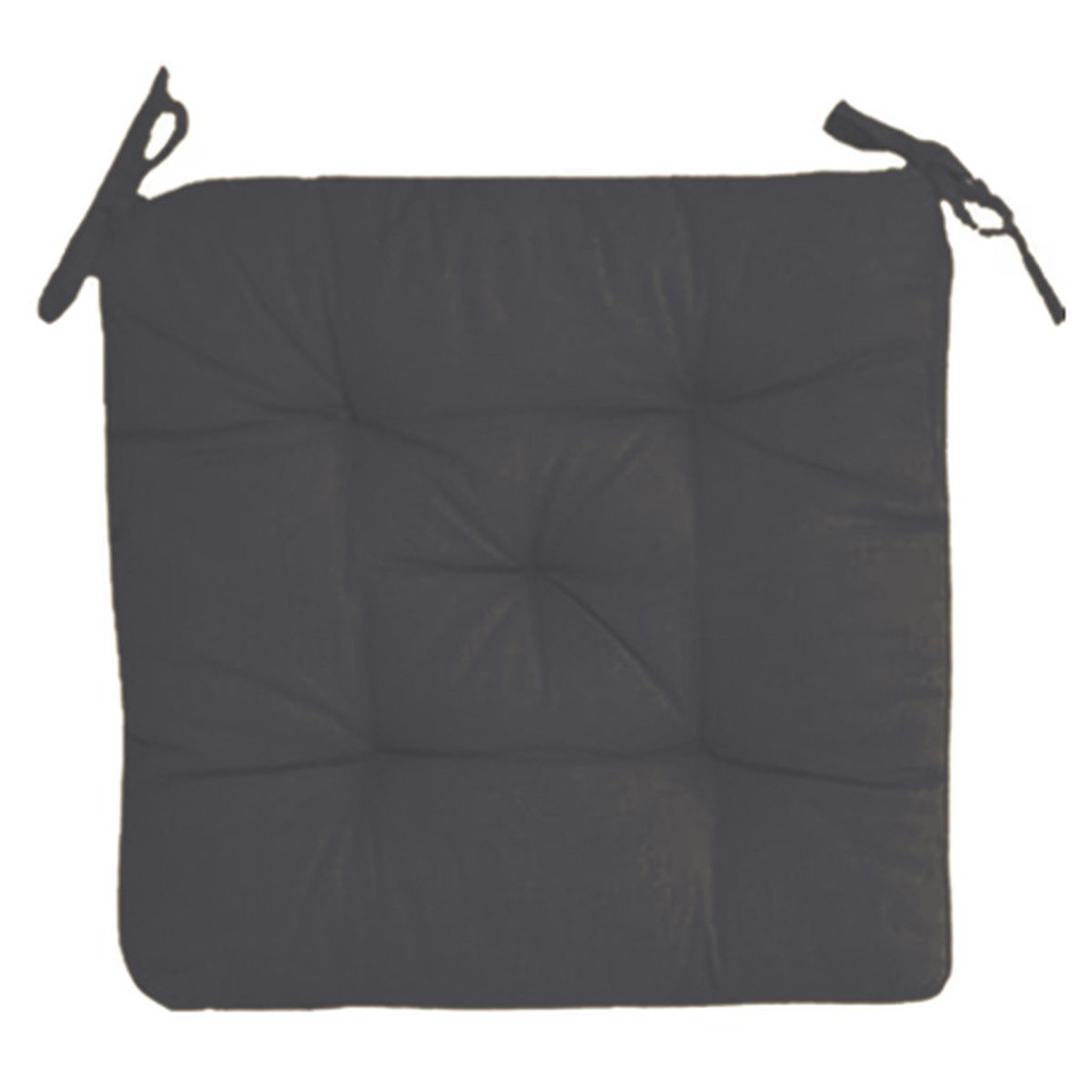 Galette de chaise matelassée unie en coton à nouettes 
