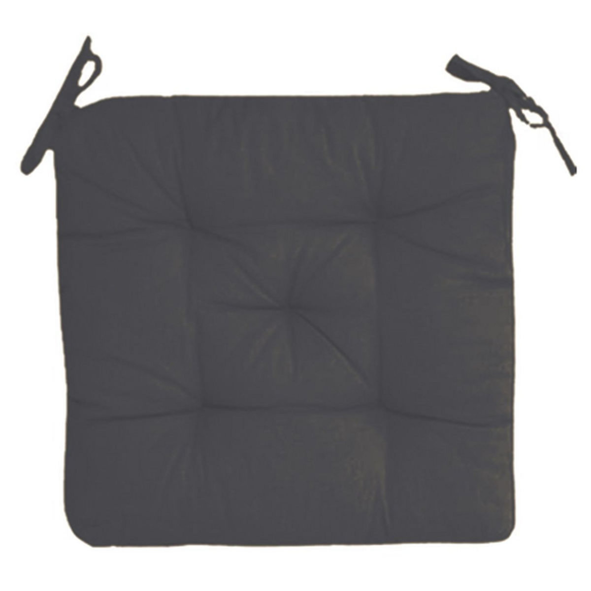 Galette de chaise matelassée unie en coton à nouettes 