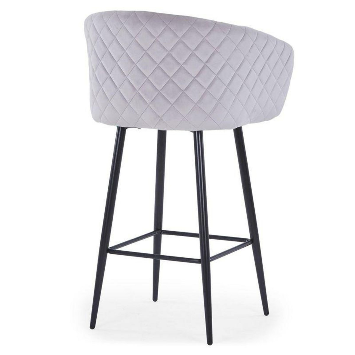 Paris Prix Tabouret de Bar en Velours  Kandi  106cm Argent