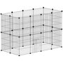 Voir la diapositive 1 : PAWHUT Enclos modulable rongeurs petits animaux - parc 24 panneaux - 120 x 60 x 80 cm - acier noir