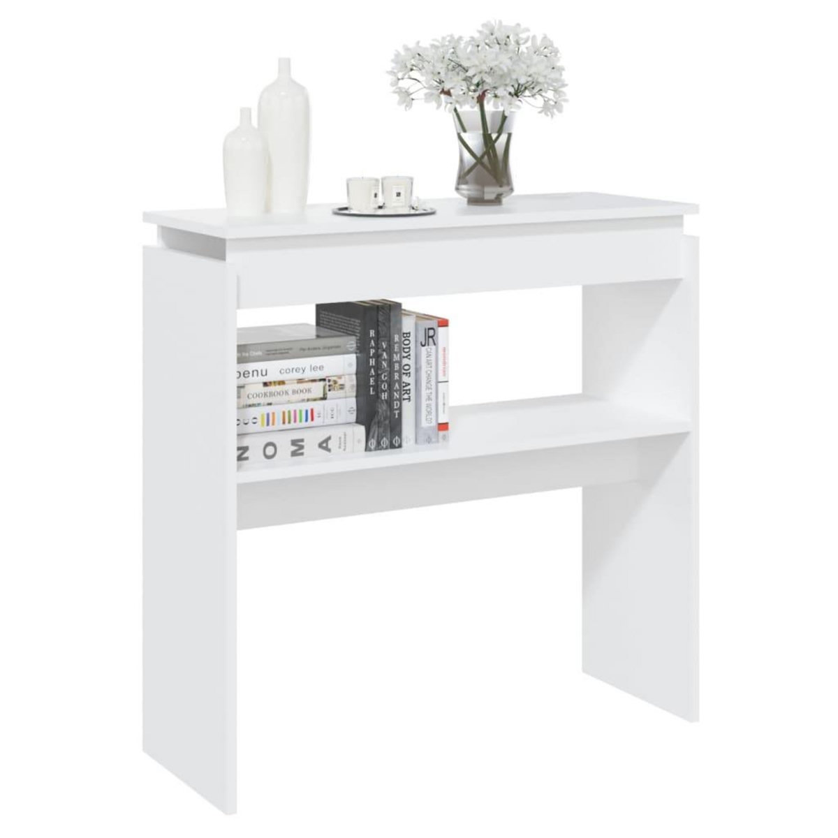 VIDAXL Table console blanc 80x30x80 cm bois d'ingenierie